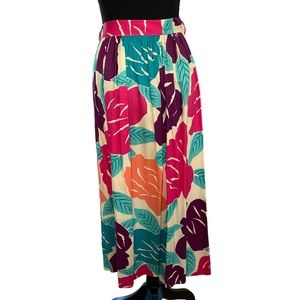 🌟🔥 BOGO Sale🔥🌟 Vintage PLIERS Floral Print Pleated Maxi Skirt